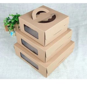 China 8-inch 10 inch kraft paper portable cheese cake box, pizza packaging box, durian thousand layer universal gift box print on sale