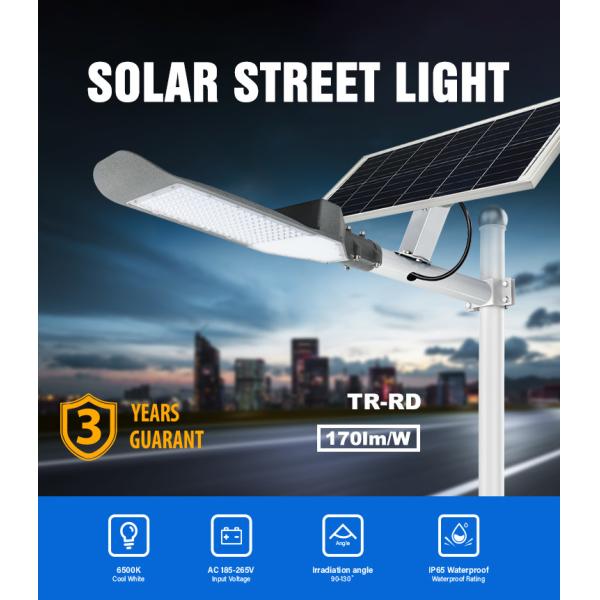 IP66 High Power Solar Street Light 150 Watt 200 Watt 400 Watt 6000k With Battery