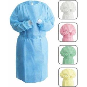 Fluid Resistant Disposable Protective Isolation Gown Non Woven With Elastic Cuff
