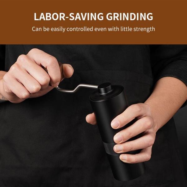 Buy Black Espresso Manual Coffee Grinder Wood Handle Conical Burr Hand Coffee Grinder at wholesale prices