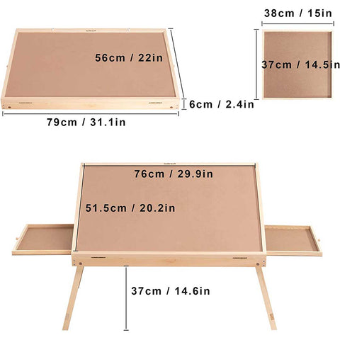 Folding Wooden Table Jigsaw Puzzle Board for AJUNION 1000 Piece Puzzle 31.1 x 22 x 2.4