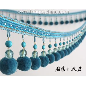 Quality Machine producing OEM wholesale beautiful trimmings beaded pom pom fringes for sale
