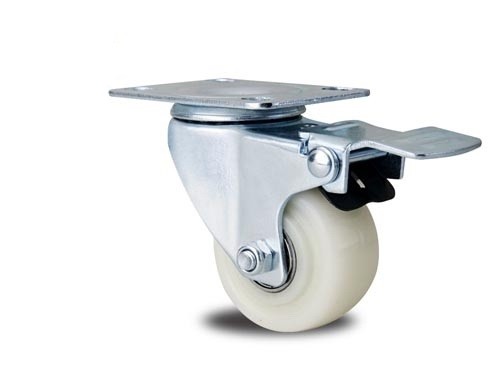 Buy medium duty 3  inch white PP caster with brake, 5" swivel PP caster brake,3 inch PP castor, at wholesale prices