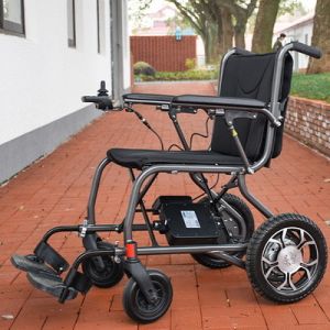 Handicapped Folding Electric Power Wheelchair With PU Tire Portable