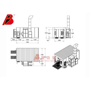 Teaching Spary Booth Big Glass Paint Booth For School Training Spray Equipment