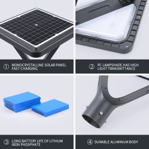 courtyard solar led lights 40w 400*400mm 420mm Lithium Iron Phosphate 3.2v