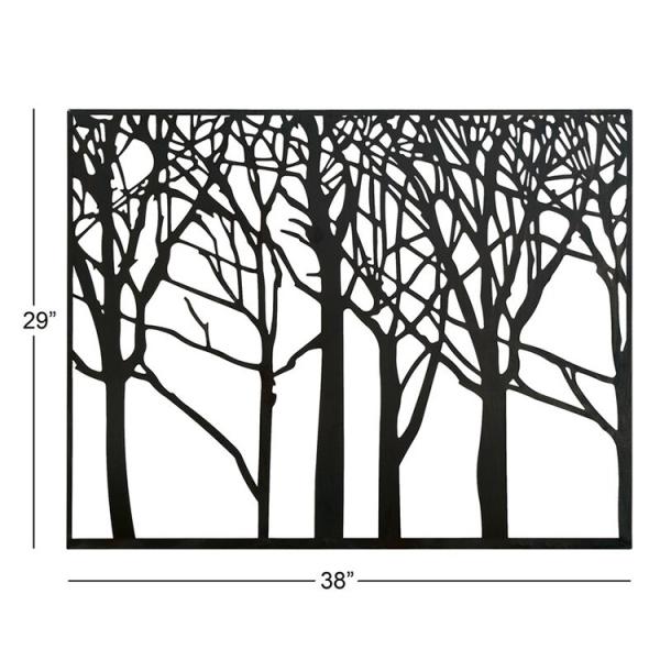 Modern Laser Cut Black Metal Tree Wall Art Hangings Home Decoration