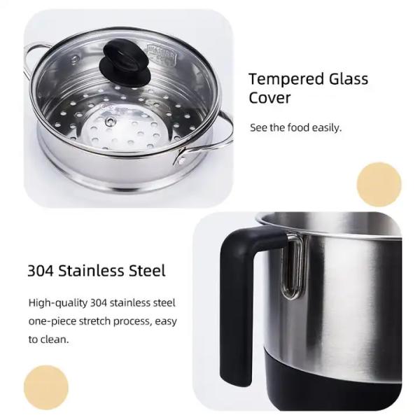 1.2L Electric Hot Pot Cooker Electric Cooking Pot With Separable Base