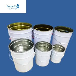 Metal 20L White Bucket 5 Gallon Metal Bucket With Locking Lid