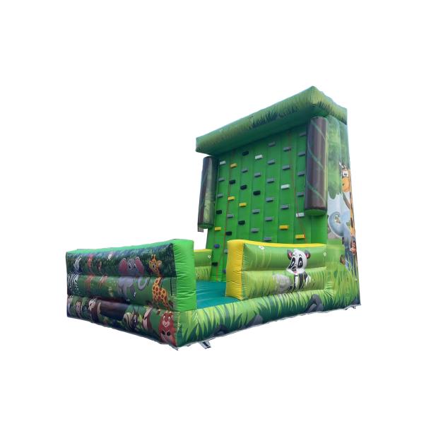 Buy Zoo Animal Theme Sports Climbing Wall Games Green Inflatable at wholesale prices