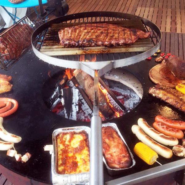 Durable Outdoor Kitchen Barbecue Grills Corten Steel Barbeque Fire Pit Grill