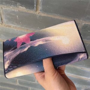 Authentic Exotic Stingray Skin Women's Long Wallet Genuine Leather Lady Floral