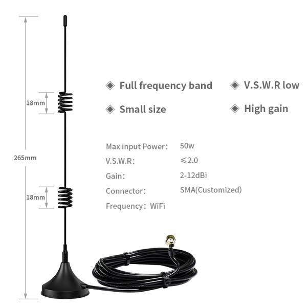 50 Ohm Input Impendence Magnetic Base 433Mhz Suction Antenna for Ham Radio V.S.W.R ≤2.0