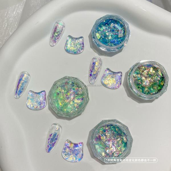 Nail glitters opal cloud brocade powder polarized high flash ultra thin dream Aurora flash powder nail decoration