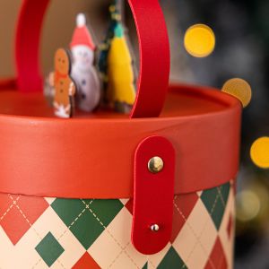 Custom Creative Cylinder Paper Round Christmas Gift Boxes Packaging Tube with