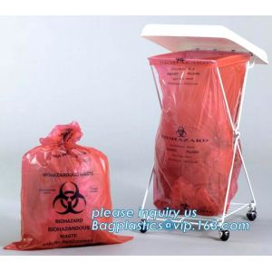 Medical Biohazard Waste Bags for Hosptial, PE Flat disposable biohazard garbage
