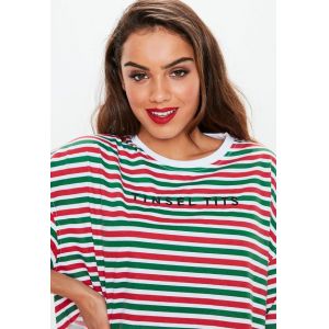 Green Trendy Women Clothing Stripe Cropped T Shirt