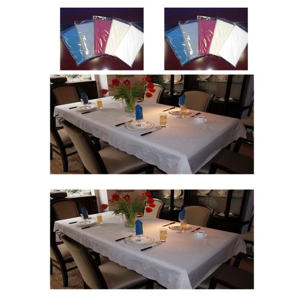Buy White 3 Ply L108in Absorbent Premium Paper Tablecloths Rectangle at wholesale prices