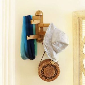 Customized Clothing Towel Rack Bamboo Hanger With Hooks