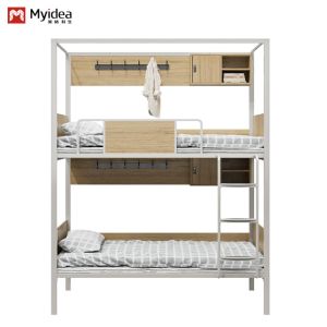 Quality Student Dormitory Double Decker Iron Frame Bunk Bed for sale