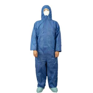 Type 5/6 Dark Blue SMS Protective Coverall With Hood