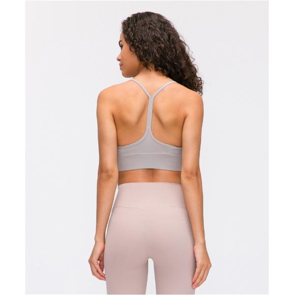 Flow Y Back Solid Color Sports Bra Pro Skin Widened Hem For Running Yoga Gym