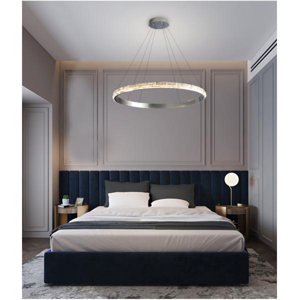 Silver Crystal Chandelier For Living Dining Room Luxury Ring Staircase pendant lighting for dining room(WH-CY-192)