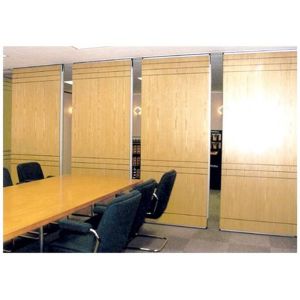 Aluminum Frame Operable Wooden Interior Folding Partition Walls For Reception