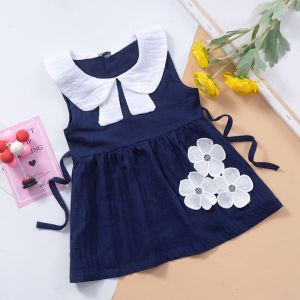 Toddler Children Breathable Long Knee Length Casual Summer Dresses Sleeveless