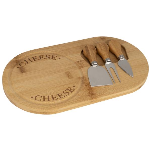 Buy Bamboo Rectangle Service Tray With bamboo Handled cheese knife tools at wholesale prices