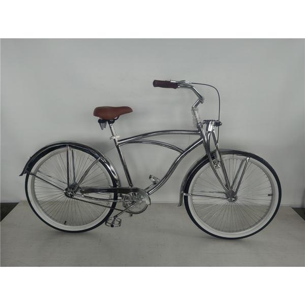 26*2.125 Tire Vintage Style Adult 26 inch Single Speed Retro Chrome Beach Cruiser Bike Bicycle