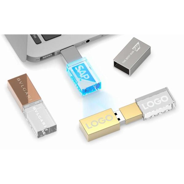 Custom 4GB 8GB 16GB Crystal USB Stick Engraving Logo Crystal Pendrive