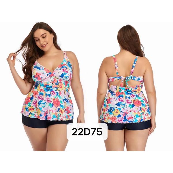 Pink V Neck Large Size Ladies Swimwear Bikini Plus Size Swimming Suits For Women Summer