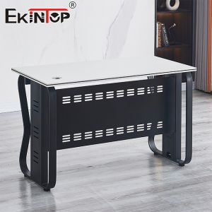 Discounted White Executive Employee Desk Modern Style Solid Oak Desk