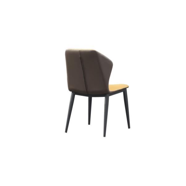 Metal Dining Chairs With Upholstered Seats , Modern Leather Metal Dining Chair