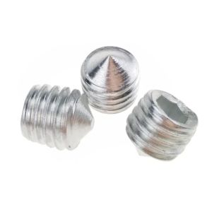 M4 Hexagon Socket Grub Screws Cone Point Galvanized Steel Fastener