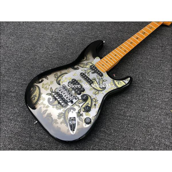 Maple fingerboard retro color front and rear stickers electric guitar double wave electric guitar free shipping