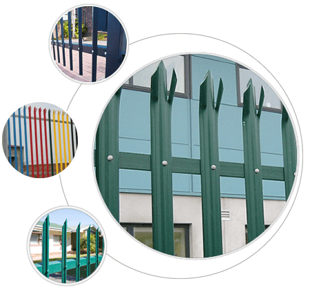 Powder Coated D & W Steel Palisade Fence Black Finished Easily Assembled