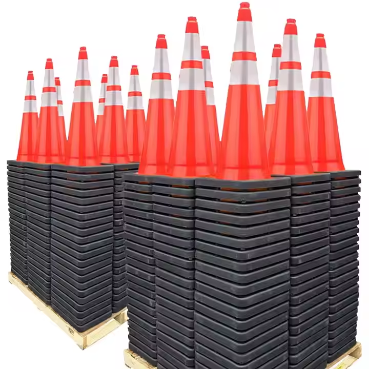 PE Traffic Cone Rubber Base Korean Style Windproof 2kg
