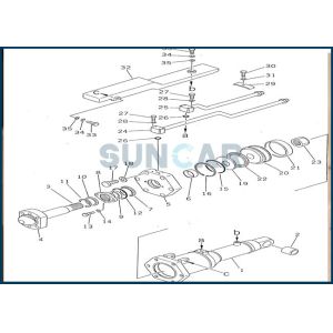 195-63-05130 1956305130 Blade Tilt Cylinder Service Kit Fits D355A-3 D355A-5