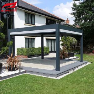 Smart Remote Controlled Aluminum Garden Pergola Waterproof Windproof Gazebo