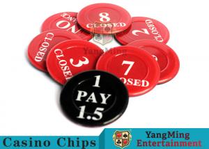 China Red / Black  Anti - Fade Casino Game Accessories 40 Mm Plastic Insurance Code Set on sale