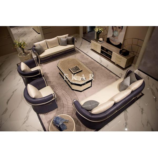 Modern Elegant Velvet Fabric Linen Leather 8 Seater Sofa Set For Living Room