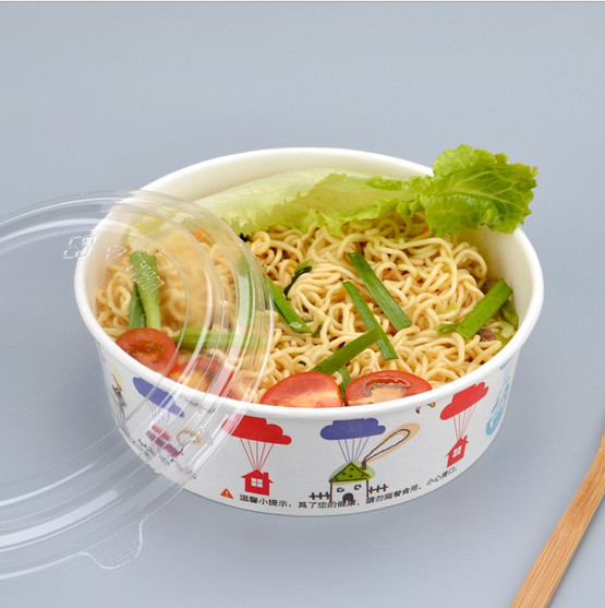 Buy 1100 ml disposable paper bowl Round lunch box Paper food carton at wholesale prices