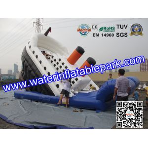 Quality Giant Titanic Inflatable Slide For Kids WaterProof And Fireproof for sale