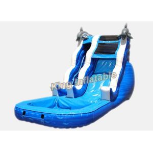 Quality 16 ft Dolphin Rush Wave Commercial Inflatable Water Slides 7 * 4 * 5m for sale