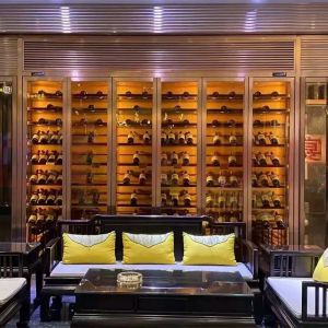 Modern Standing Metal Wine Cabinet Gold Cooling Display Wine Rack Refrigerator