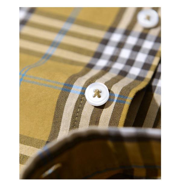 Men's Slim Fit Plaid Shirt in Viscose/Polyester/Spandex for Spring/Autumn Office Wear