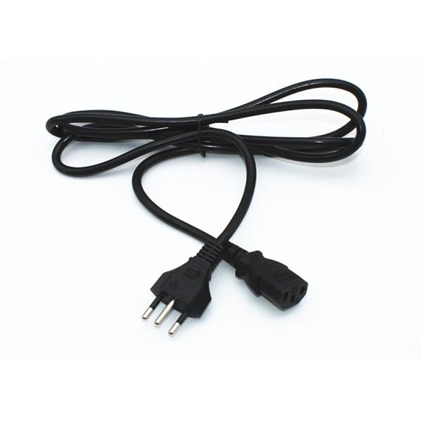 Buy High quality Brazil UC 3 pin power cord  lead cable plug 10A rated  0.5mOEM at wholesale prices