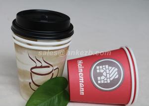 Quality 10 OZ Custom Printed Disposable Coffee Cups With Lids For Drinking for sale